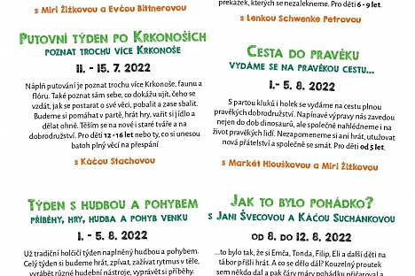 Prázdninové programy pro děti
