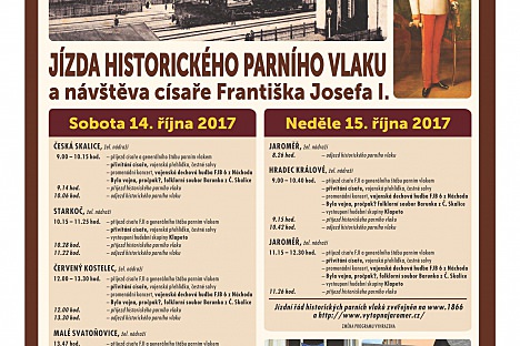 Jízda historického parního vlaku a návštěva císaře Františka Josefa I.