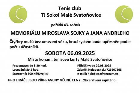 43. ročník Memoriálu Miroslava Sojky a Jana Andrleho