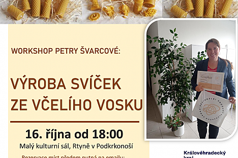RTYNĚ ZVE NA WORKSHOP: VÝROBA SVÍČEK ZE VČELÍHO VOSKU
