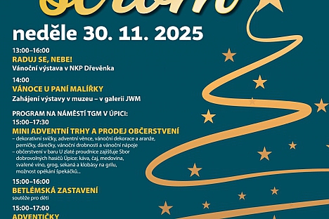 Rozsvícení vánočního stromu v Úpici