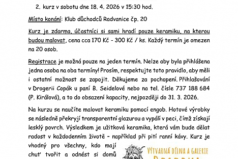 Malování a dekorování keramiky s Bosorkou