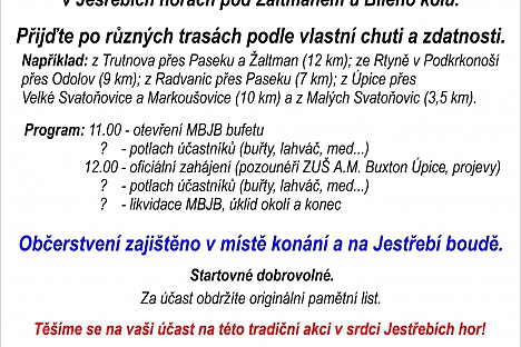 24. ročník zahájení turistické sezóny v Jestřebích horách a Královéhradecké oblasti