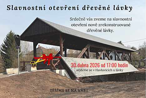 Otevření zrekonstruované dřevěné lávky v Havlovicích