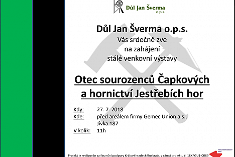 Zahájení výstavy Otec sourozenců Čapkových a hornictví Jestřebích hor