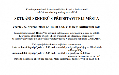 Setkání seniorů s představiteli města