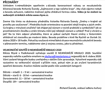 Přednášky - Rtyně v Podkrkonoší