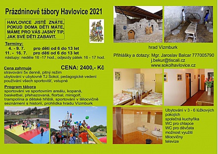 Prázdninové tábory Havlovice 2021